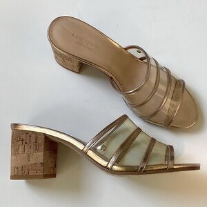 KATE SPADE Rose Gold Cork Heels Size 8.5 NWT